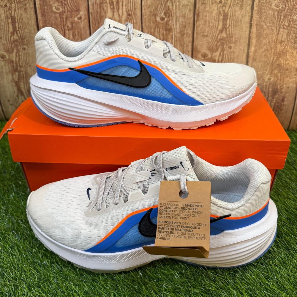 Nike Downshifter 14 Running Shoes Mens Size 10.5 Platinum Tint Blue Orange
